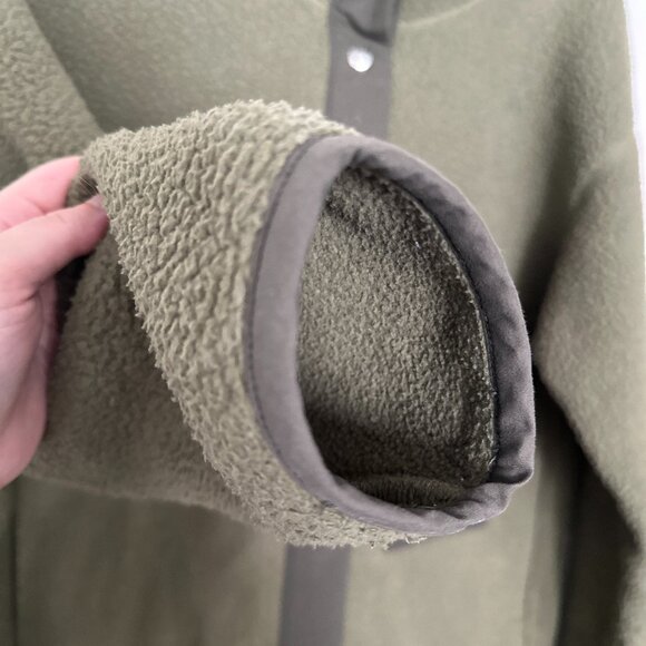 Northface Long Cragmont Polar Fleece Coat Jacket Green Size Medium Volcom - Picture 6 of 10